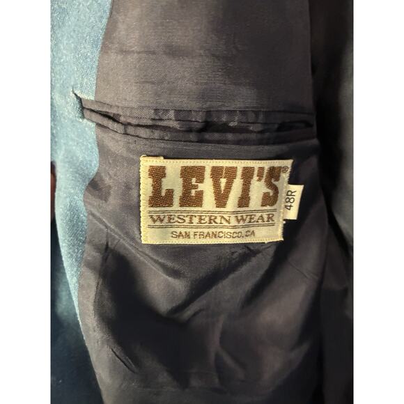 VTG Levis Panatela Mens 48R Denim Western Blazer 70s Retro Jacket - Picture 5 of 9